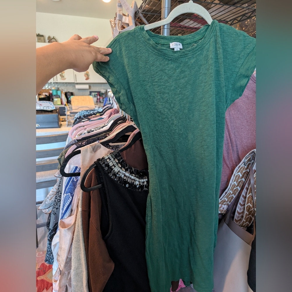J. Crew Factory Green Midi Dress